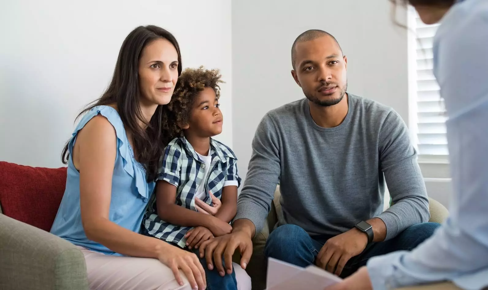 family in a therapist session